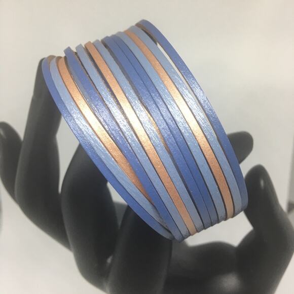 Multi Row Bracelet Magnetic Closure - Blue - Picture 1 of 5